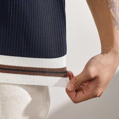 Mens Knitted Top Casual Business Shirt Business Casual Machine Friendly Care