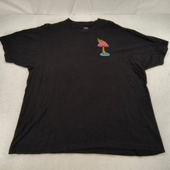 Alab Mushrooms Crew Neck Short Sleeve Graphic T Shirt Mens Size 2XL Black