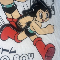 Osamu Tezuka Astro Boy Large White Graphic T-shirt Cotton Crew Anime Cartoon