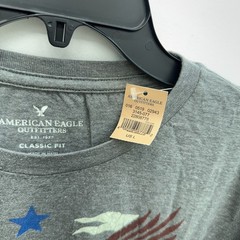 American Eagle Made To Last Gray Classic Fit Short Slee Tee Shirt Men’s Size L