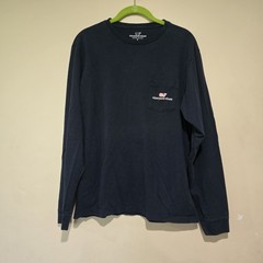 Mens Vineyard Vines, Cuffed Long Sleeve, Navy, Front Chest Pocket