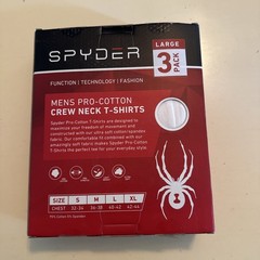 SPYDER *NEW* Men’s Stretch White 3PK T-Shirts (size L)
