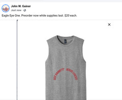 District V.I.T. Muscle Shirt “Grey/Red Lettering.” Sizes Small to 3XL