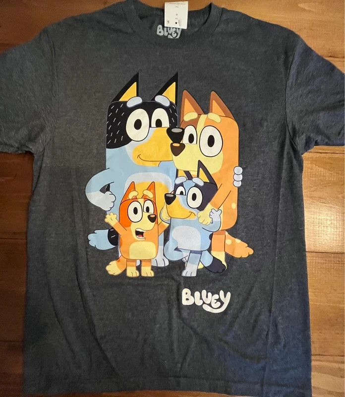 Bluey New Adult T-Shirt -Chilli Bandit Bingo Bluey Medium New! With Tags