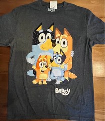 Bluey New Adult T-Shirt -Chilli Bandit Bingo Bluey Medium New! With Tags