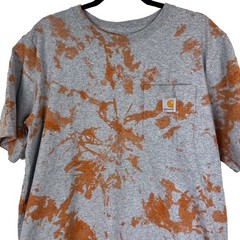 Carhartt Men’s Rust Bleach Tie Dye Pocket Tee Original Fit Workwear Size XL