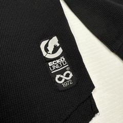 Vtg Ecko Unltd Mens Center Logo Thermal Waffle Knit Long Sleeve Shirt L Black