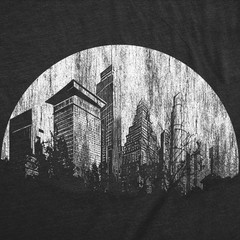 Mens Funny T Shirts Moon City Novelty Urban Graphic Tee for Men