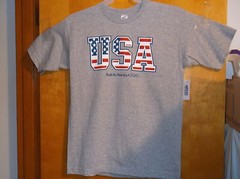 BRAND NEW MEN’S COTTON BLEND LIGHT GRAY w/ RED,WHITE & BLUE U.S.A. T’ SHIRT