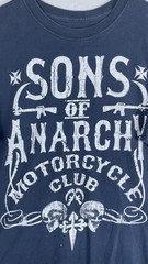 Sons Of Anarchy Shirt Mens Large Blue Motorcycle Graphic Tee T-Shirt TV Show