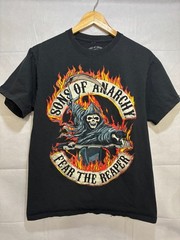 Sons Of Anarchy Mens Shirt Black Flame Reaper Logo Graphic Print Tee Size Medium