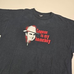 Al Capone Shirt Mens Large Black Short Sleeve Homeboy Gangster Mafia Funny