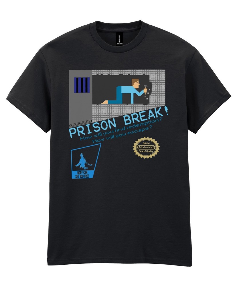 8-Bit Flicks Prison Break T-Shirt – Personalised Message Shawshank Redemption