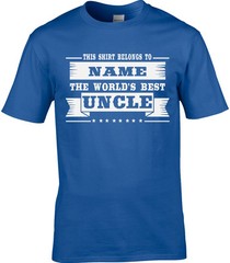 Uncle Mens Personalised T-Shirt Gift Relative Birthday Present Family Funny Joke