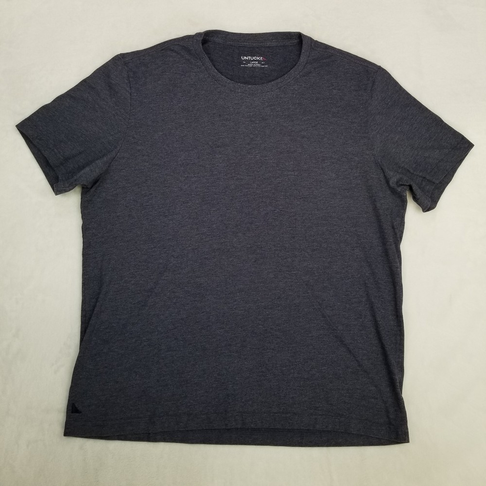 UNTUCKit Men’s Large Gray Heather T-Shirt Short Sleeve Crewneck Classic Casual