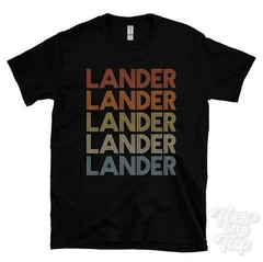 LANDER REPEATED RETRO STYLE T-SHIRT mens & womens novelty cool name gift