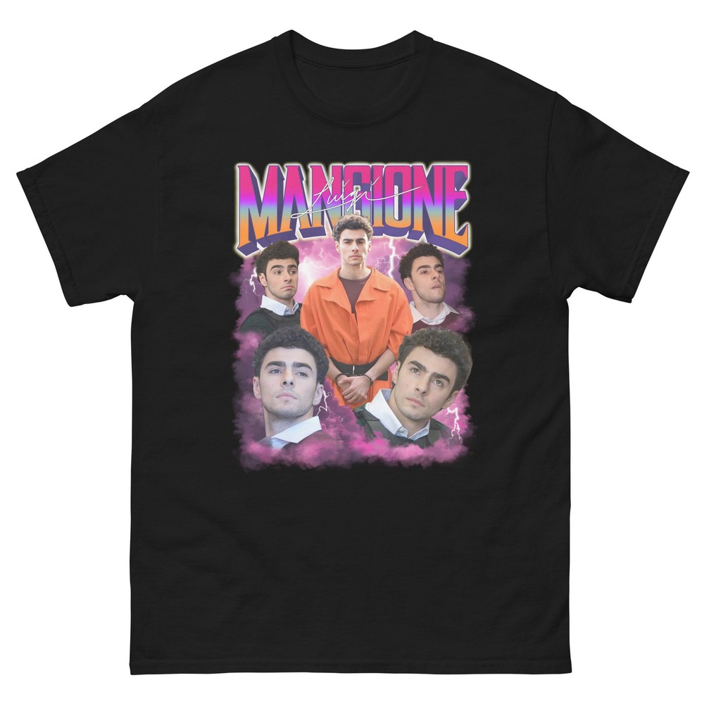 Luigi Mangione Bootleg Tee Vintage-Style Tribute Shirt Retro Collage