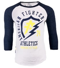 Men’s American Fighter L/S Flashpoint Navy Athletic MMA Raglan T-Shirt Medium