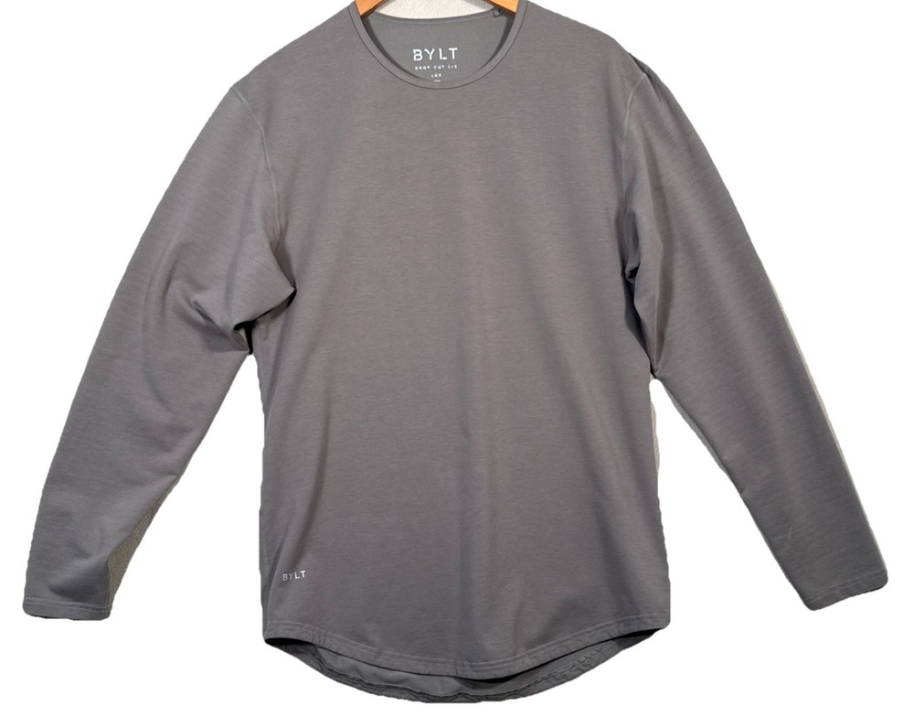BYLT Drop Cut LUX Premium Long/S Mens M Brown Casual Stretch Crew Base Layer