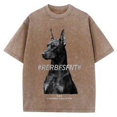 100% Cotton Oversized T-Shirt, Monochrome Doberman Vintage Streetwear Unisex Tee