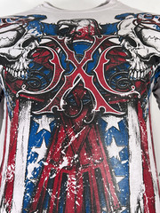 Xtreme Couture By Affliction Men’s T-Shirt COUTURE PATRIOT White Skull Biker S-5