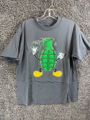Grenade T-Shirt Men Large Gray Short Sleeve Graphic Print Crew Neck Pullover Tee