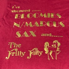 VTG T Shirt Adult Medium Red Single Stitch Shopping The Frilly Filly Sax Marcus