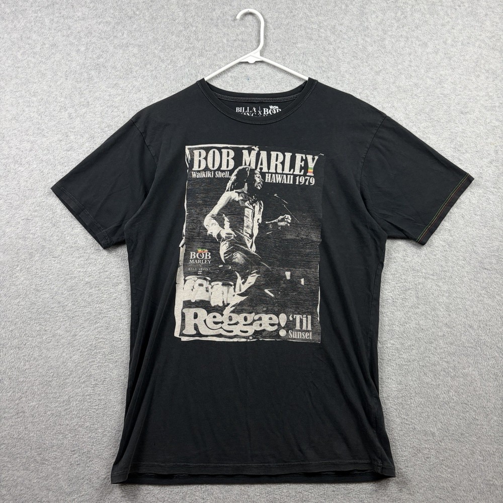 Billabong x Bob Marley T Shirt Mens Large Organic Cotton Graphic Concert Tee