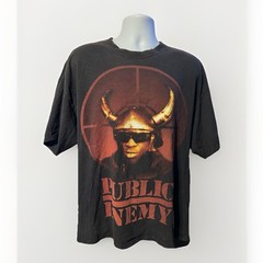 VTG Public Enemy Flavor Flav Shirt Men 2XL Black Short Sleeve Viking Hat 2009