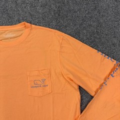 Vineyard Vines Shirt Mens Large Orange Whale Logo Pocket Long Sleeve Tagless
