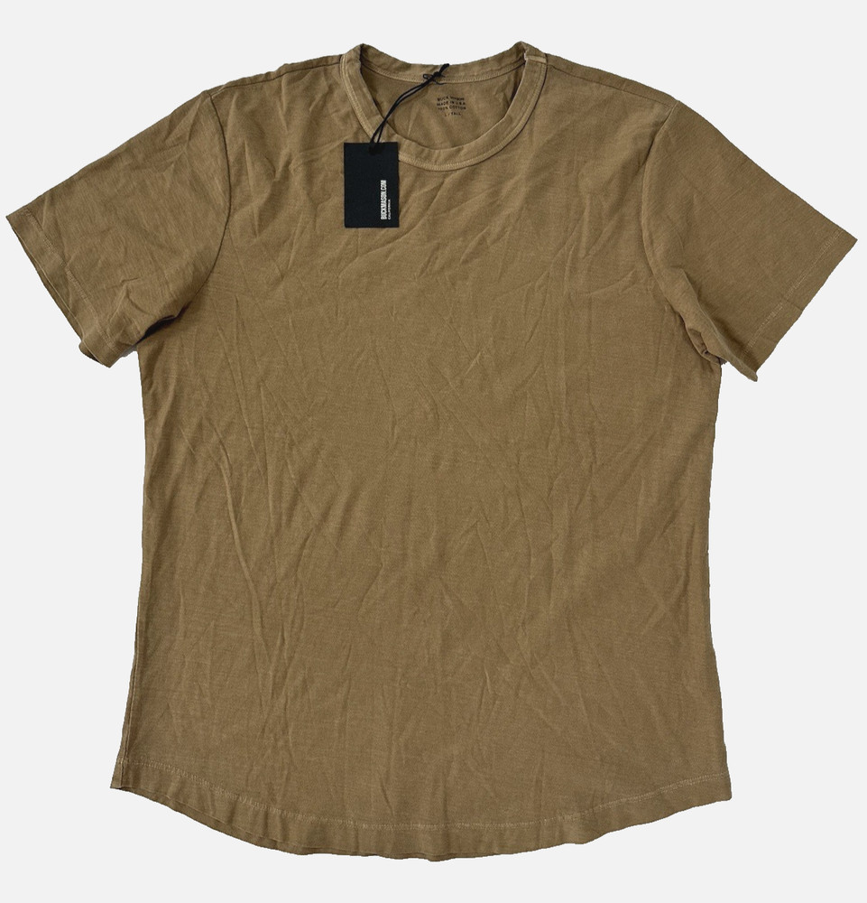 Buck Mason LT Desert Brown Venice Wash Toughknit Curved Hem Tee Mens L Tall