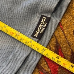American Eagle Blue Stripe Ribbed Long Sleeve Thermal Shirt