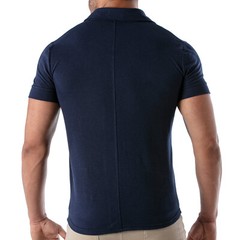 TOF PARIS Shirt Short-Sleeved Cotton Pique Shirt Navy 32