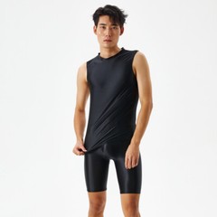Mens Sexy Glossy Oily Sport Muscle T-shirt Slim Elastic Tank Top Vest Undershirt