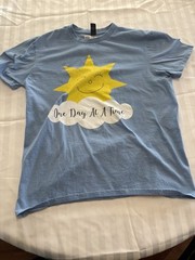 ANVIL Lightweight Mens L “One Day At A Time” T-Shirt