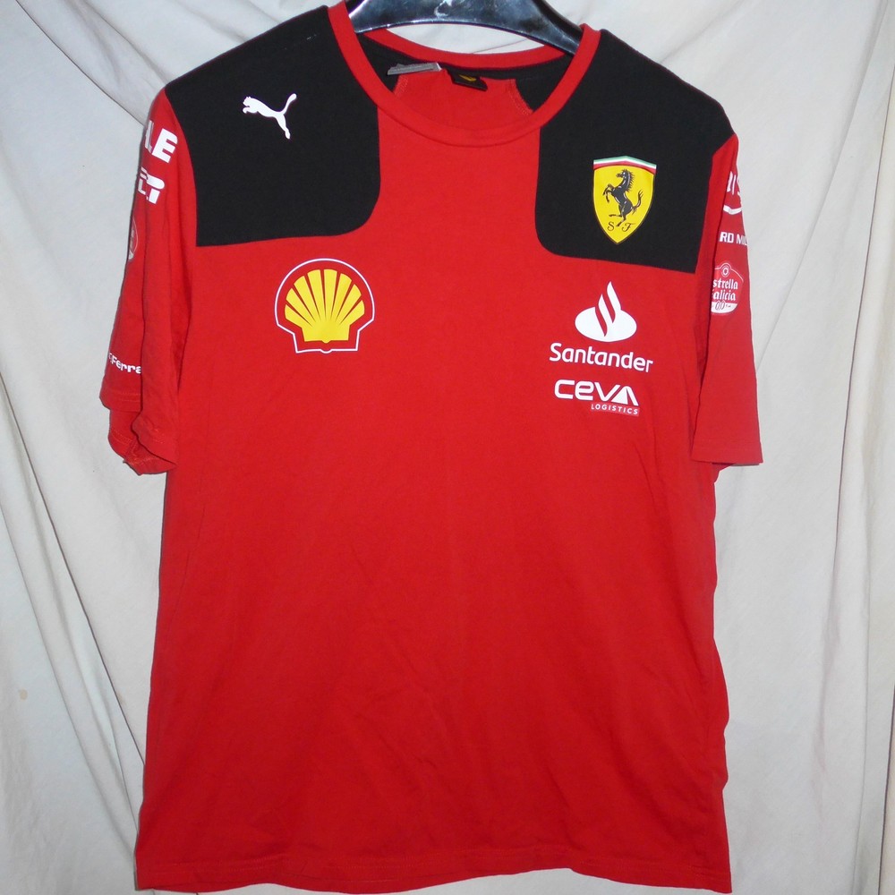 Puma X Scuderia Ferrari Collection SF Sainz T-Shirt Sz L Rosso