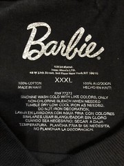 Barbie T-Shirt Men’s 3XL Black 100% Cotton Short Sleeve Crew Neck Straight Hem