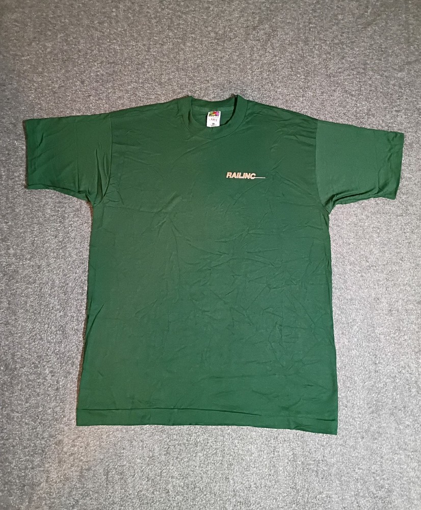 Vintage 90s Fruit Of The Loom T-Shirt Mens XL Green Blank Single Stitch USA
