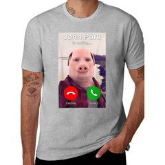 John Pork Is Calling Shirt Funny John Pork Meme Men Women T-Shirt Summer Casual