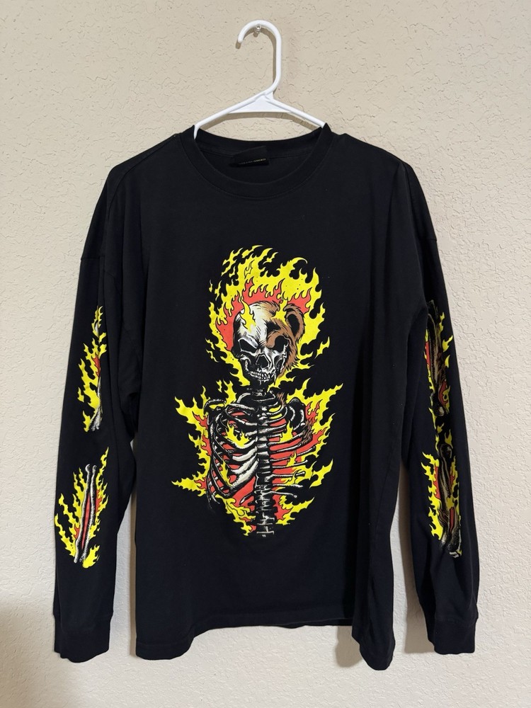 Teddy Fresh Bear Up in Flames Long Sleeve T-Shirt