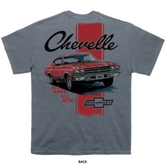 Joe Blow Ts Chevy 1969 SS 396 Chevelle Men’s Gray T-Shirt All Bark All Bite