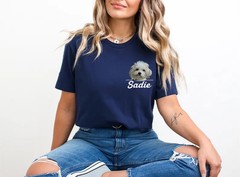 Personalized Dog Portrait Comfort Tee Custom Pet Photo Shirt
