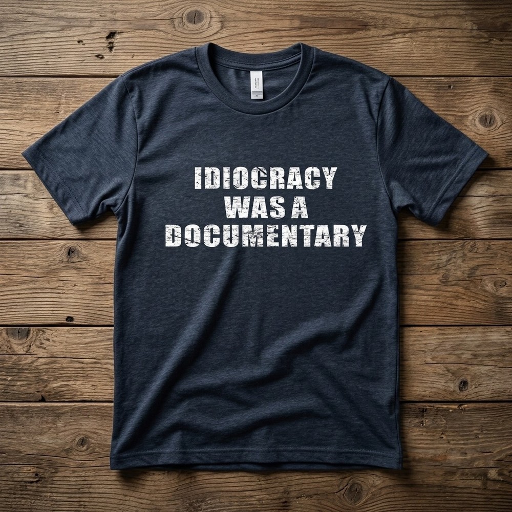 Idiocracy was a Documentary Funny Sarcastic Saying Gift Vintage Men’s Tee A79