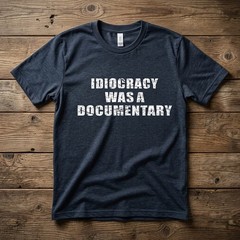 Idiocracy was a Documentary Funny Sarcastic Saying Gift Vintage Men’s Tee A79