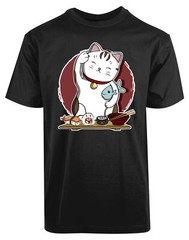 Lucky Cat Sushi New Women’s Shirt Cuteness Amazing Coolest Animal Lovers Top Tee