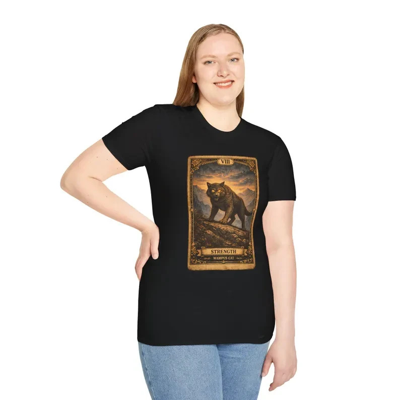 Tarot Strength Card Wampus Cat Cryptid T-Shirt
