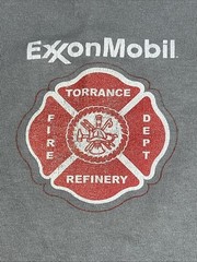 Exxon Mobil Refinery Haz-Mat Response Team T Shirt Men XL Short Sleeve Fire Dept