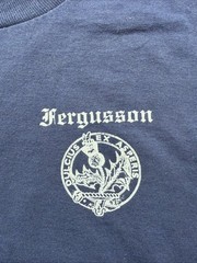 Vintage Fergusson Clan Crest Dulcius Ex Asperis Graphic Blue T Shirt Men’s 2XL