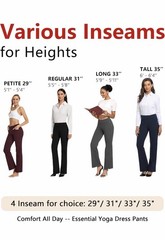 SEVEGO Women’s Bootcut Yoga Dress Pants Inseam High Waist Stretch Work XXL Blk