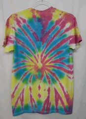 New Tie Dye Men’s T-Shirt PinkYellow Adult Small Multicolor Summer Spider